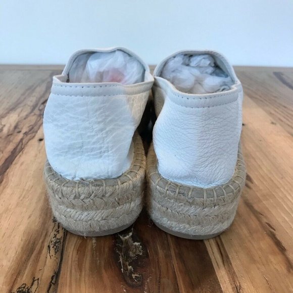 Maypol Espadrille Flat Shoes White Leather 8 - Picture 4 of 9